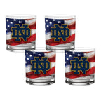 Set of 4 Notre Dame Fighting Irish 14oz Americana Rocks Glasses