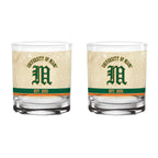 Miami Hurricanes Set of 2 College Vault Tan Retro 14oz Rocks Glasses