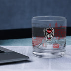 Set of 4 NC State Wolf pack Campus Line Art 14oz Rocks Glasses