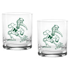 Set of 2 Miami Hurricanes College Vault Sketch 14oz Rocks Glasses