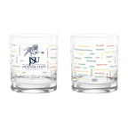 Set of 2 Jackson State Tigers 14oz BHM Rocks Glasses