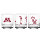 Set of 2 Minnesota Golden Gophers College Vault Sketch 14oz Rocks Glasses