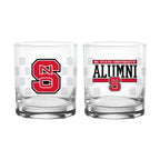 Set of 2 NC State Wolfpack 14oz Alumni Rocks Glasses