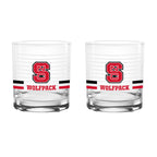 Set of 2 NC State Wolfpack 14oz Ring Rocks Glasses