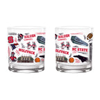 Set of 2 NC State Wolfpack 14oz Local Rocks Glasses
