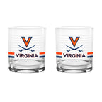 Set of 2 Virginia Cavaliers 14oz Ring Rocks Glasses