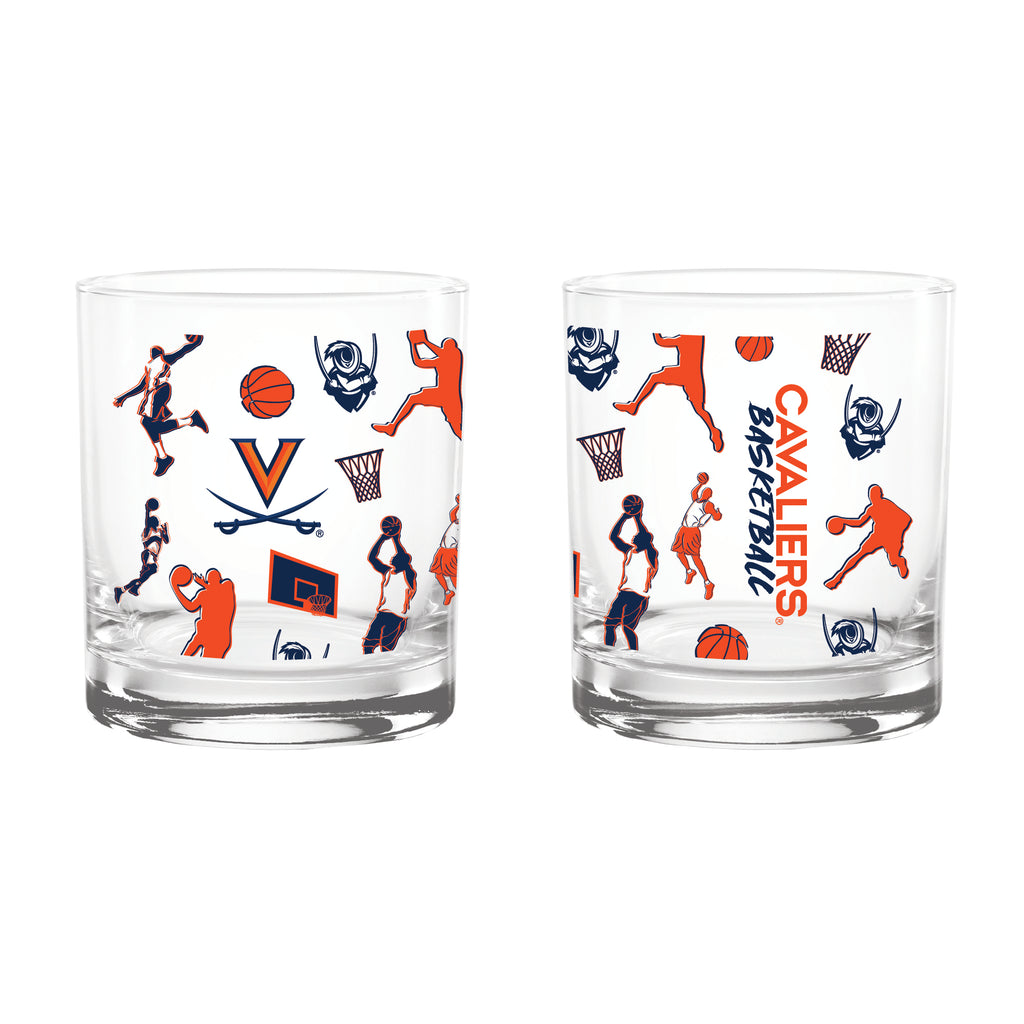 Set of 2 Virginia Cavaliers Sketch 14oz Rocks Glasses