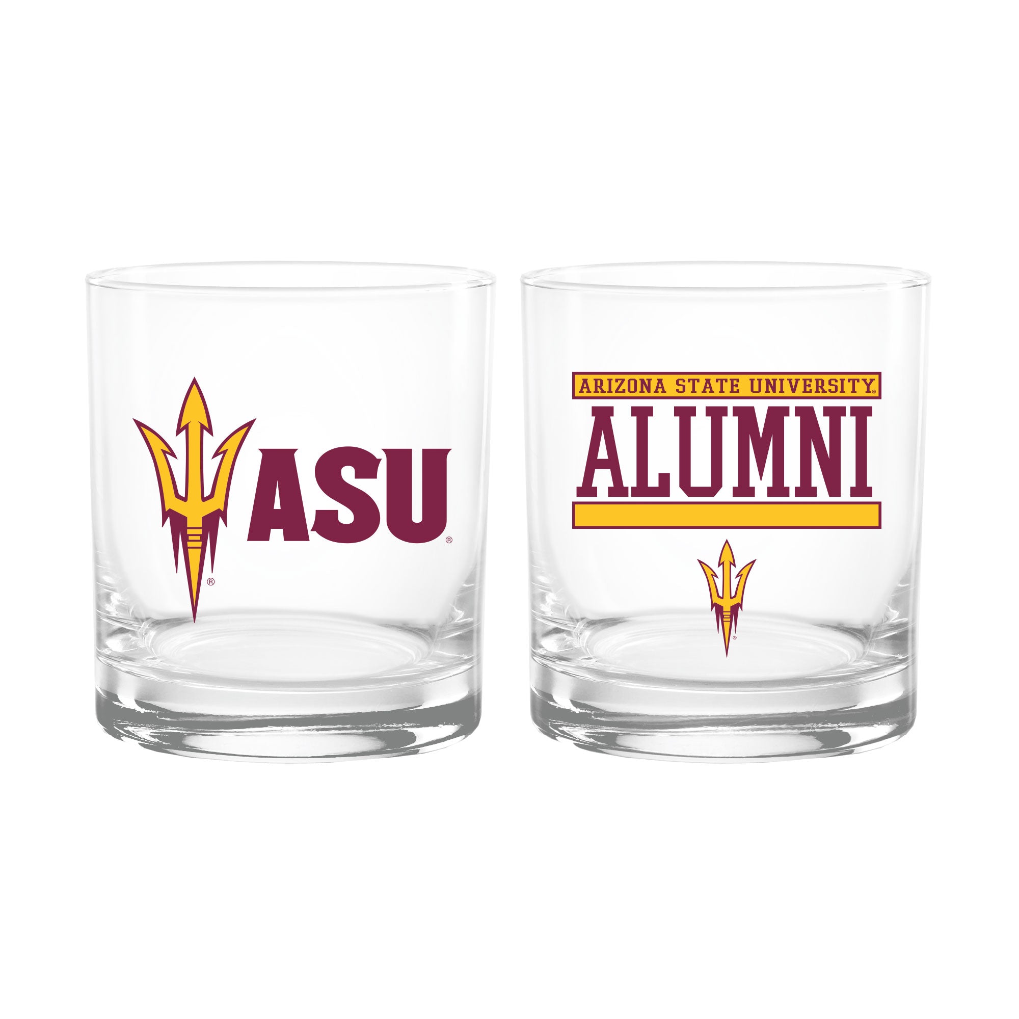 Set of 2 Arizona State Sun Devils 14oz Alumni Rocks Glasses