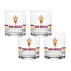 Set of 4 Arizona State Sun Devils 14oz Ring Rocks Glasses