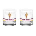 Set of 2 Arizona State Sun Devils 14oz Ring Rocks Glasses