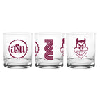 Set of 2 Arizona State Sun Devils College Vault Sketch 14oz Rocks Glasses