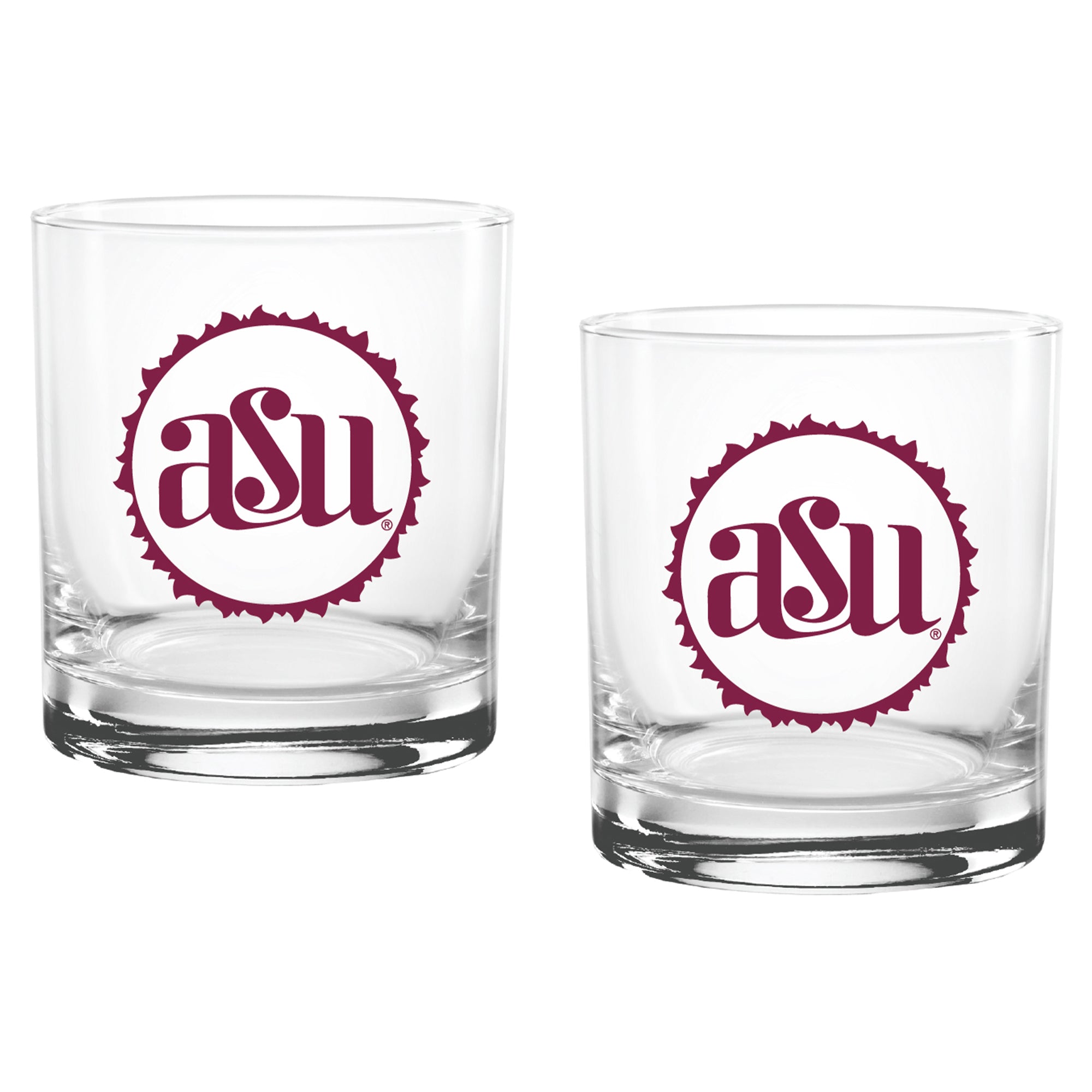 Set of 2 Arizona State Sun Devils College Vault Sketch 14oz Rocks Glasses
