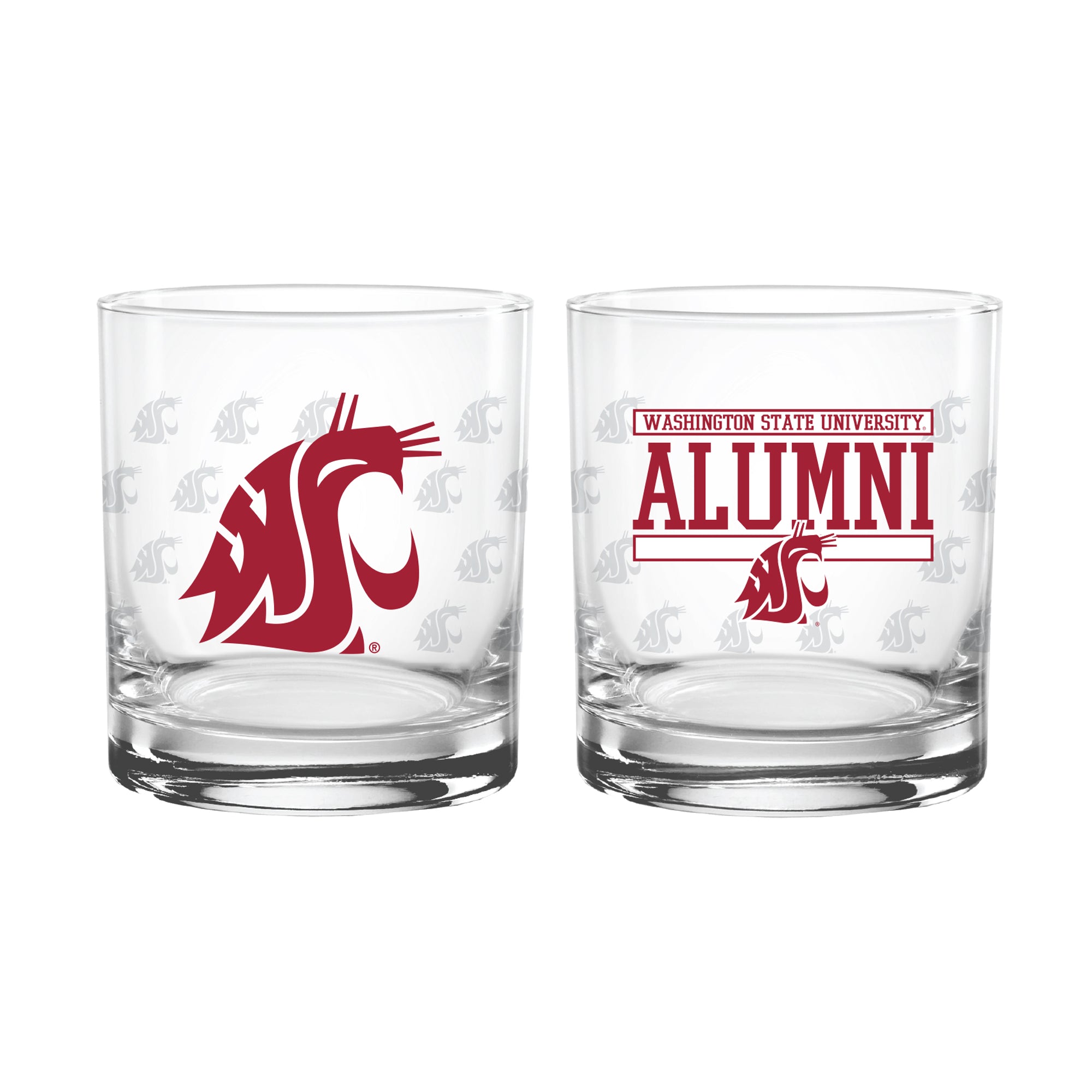 Set of 2 Washington State Cougars 14oz Alumni Rocks Glasses