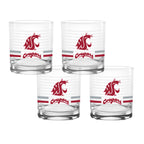 Set of 4 Washington State Cougars 14oz Ring Rocks Glasses