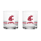 Set of 2 Washington State Cougars 14oz Ring Rocks Glasses