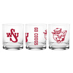 Set of 2 Washington State Cougars College Vault Sketch 14oz Rocks Glasses