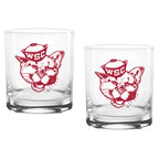 Set of 2 Washington State Cougars College Vault Sketch 14oz Rocks Glasses