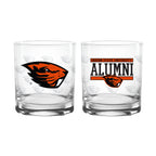 Set of 2 Oregon State Beavers 14oz Alumni Rocks Glasses