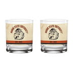 Oregon State Beavers Set of 2 College Vault Tan Retro 14oz Rocks Glasses
