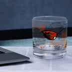 Set of 4 Oregon State Beavers Campus Line Art 14oz Rocks Glasses