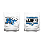 Set of 2 Middle Tennessee Blue Raiders 14oz Alumni Rocks Glasses