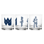 Set of 2 West Virginia Mountaineers College Vault Sketch 14oz Rocks Glasses