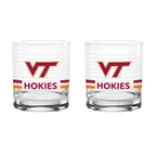 Set of 2 Virginia Tech Hokies 14oz Ring Rocks Glasses