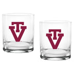 Set of 2 Virginia Tech Hokies College Vault Sketch 14oz Rocks Glasses