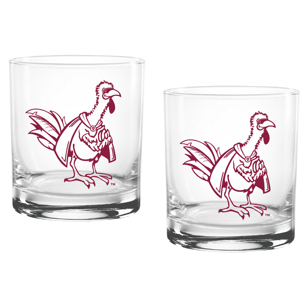 Set of 2 Virginia Tech Hokies College Vault Sketch 14oz Rocks Glasses