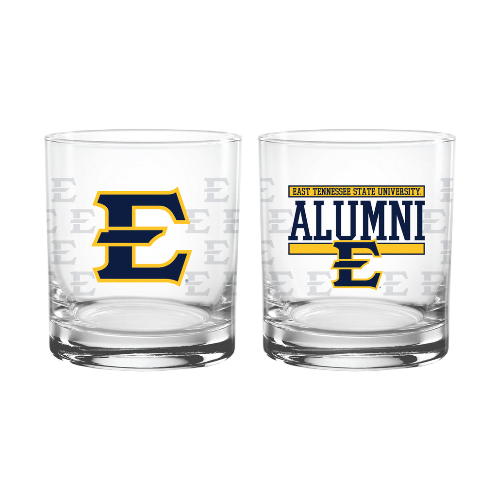 Set of 2 East Tennessee Buccaneers 14oz Alumni Rocks Glasses