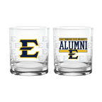 Set of 2 East Tennessee Buccaneers 14oz Alumni Rocks Glasses