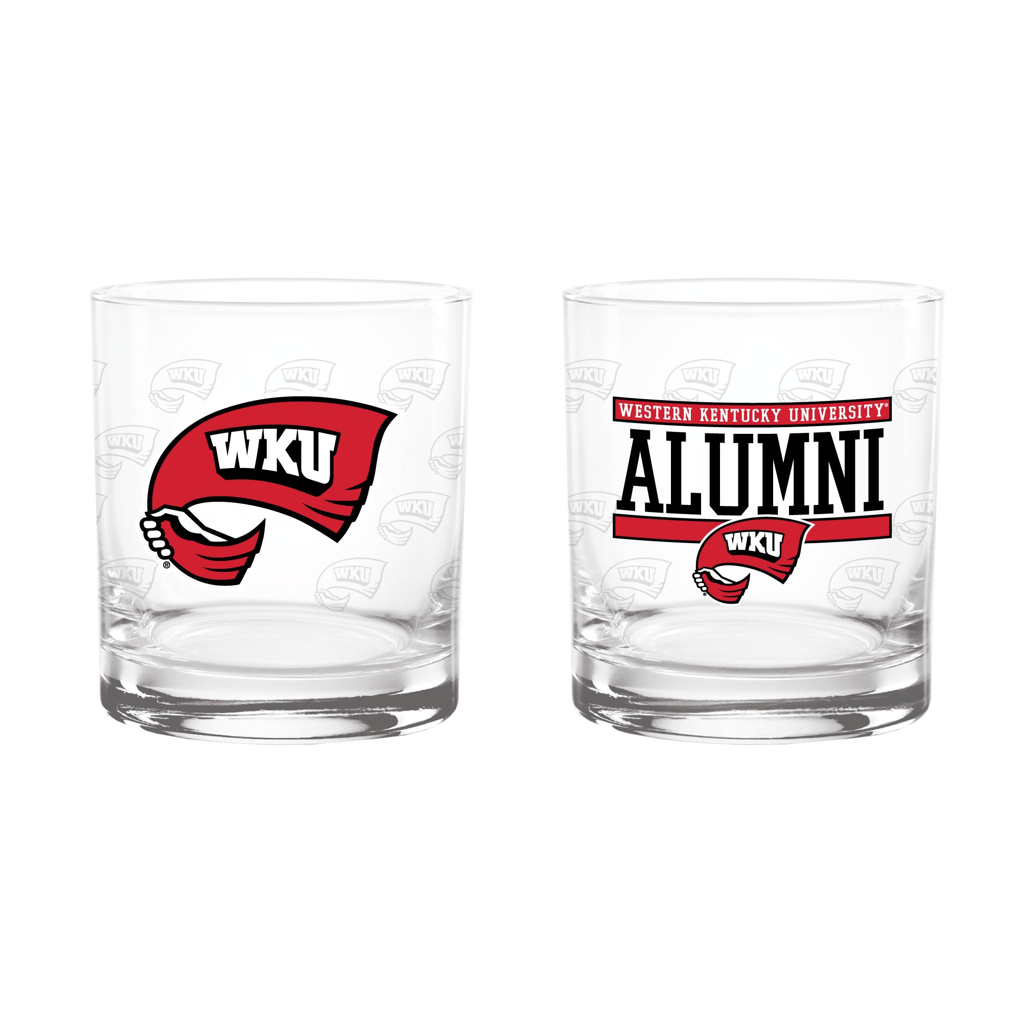 Set of 2 Western Kentucky Hilltoppers 14oz Alumni Rocks Glasses