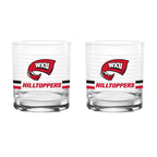 Set of 2 Western Kentucky Hilltoppers 14oz Ring Rocks Glasses