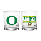Set of 2 Oregon Ducks 14oz Alumni Rocks Glasses