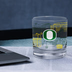 Set of 4 Oregon Ducks Campus Line Art 14oz Rocks Glasses