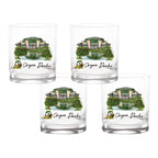 Set of 4 Oregon Ducks Mascot by Laura Wilcox 14oz Rocks Glasses