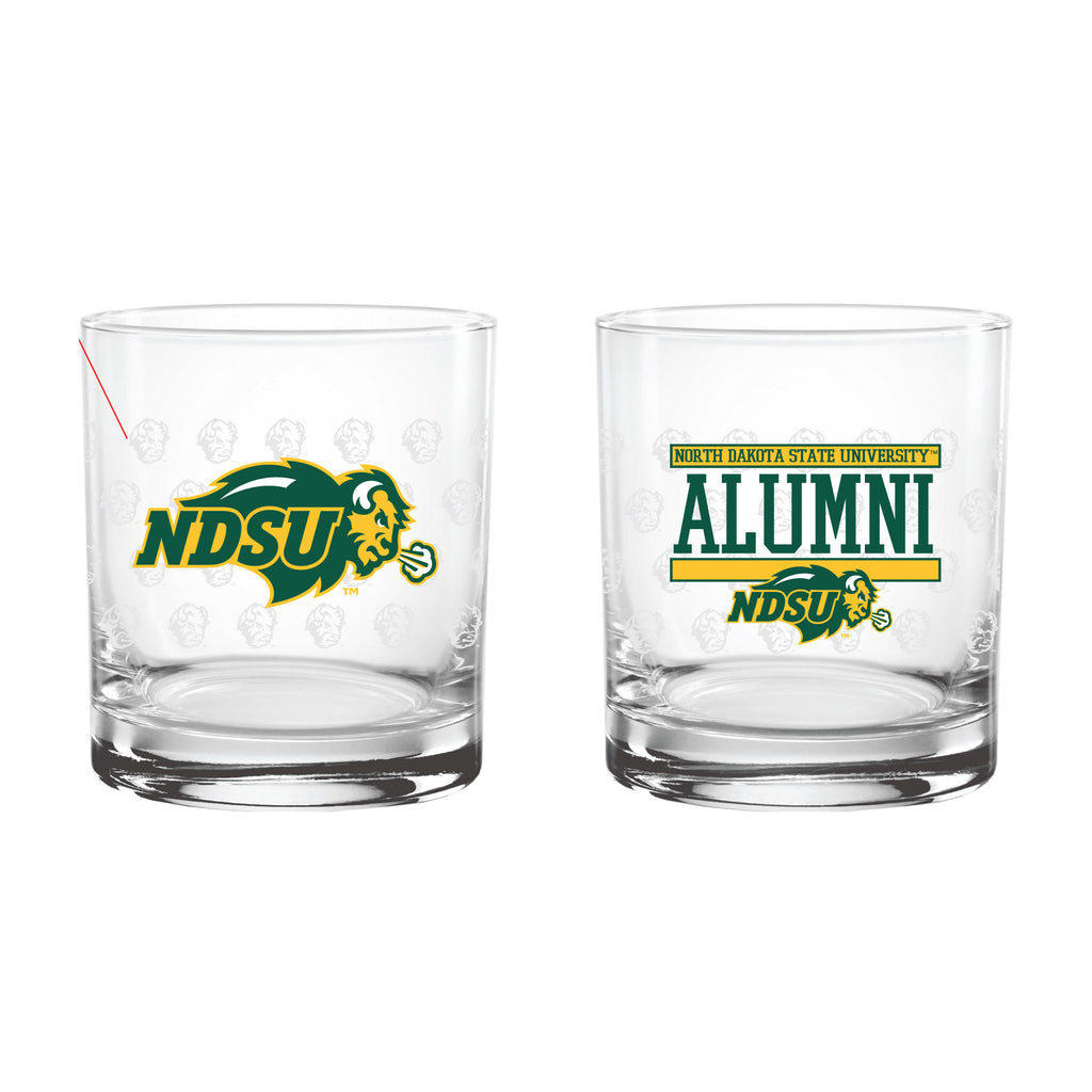 Set of 2 North Dakota State Bisons 14oz Alumni Rocks Glasses