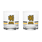 Set of 2 Kennesaw State Owls 14oz Ring Rocks Glasses