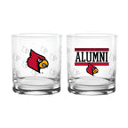 Set of 2 Louisville Cardinals 14oz Alumni Rocks Glasses