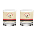 Louisville Cardinals Set of 2 College Vault Tan Retro 14oz Rocks Glasses