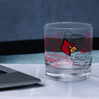 Set of 4 Louisville Cardinals Campus Line Art 14oz Rocks Glasses