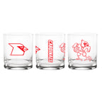 Set of 2 Louisville Cardinals College Vault Sketch 14oz Rocks Glasses