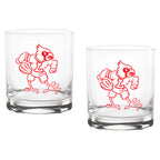 Set of 2 Louisville Cardinals College Vault Sketch 14oz Rocks Glasses