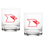 Set of 2 Louisville Cardinals College Vault Sketch 14oz Rocks Glasses