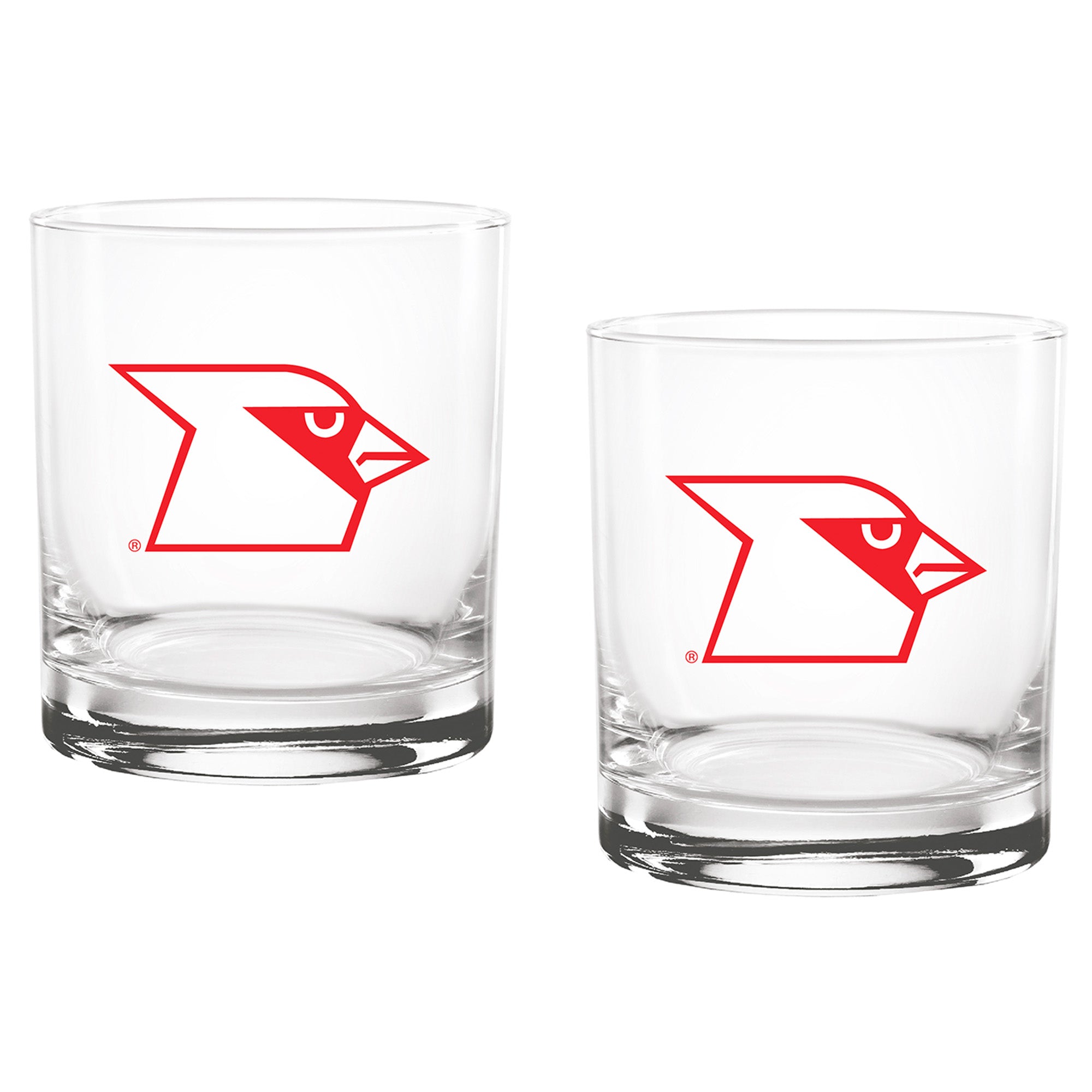 Set of 2 Louisville Cardinals College Vault Sketch 14oz Rocks Glasses