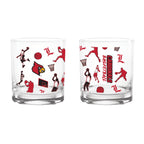 Set of 2 Louisville Cardinals Basketball Sketch 14oz Rocks Glasses