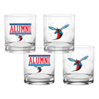 Set of 4 Delaware State Hornets 14oz XD Alumni Rocks Glasses