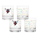 Set of 4 Delaware State Hornets 14oz BHM Rocks Glasses