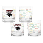 Set of 4 Clark Atlanta Panthers 14oz BHM Rocks Glasses