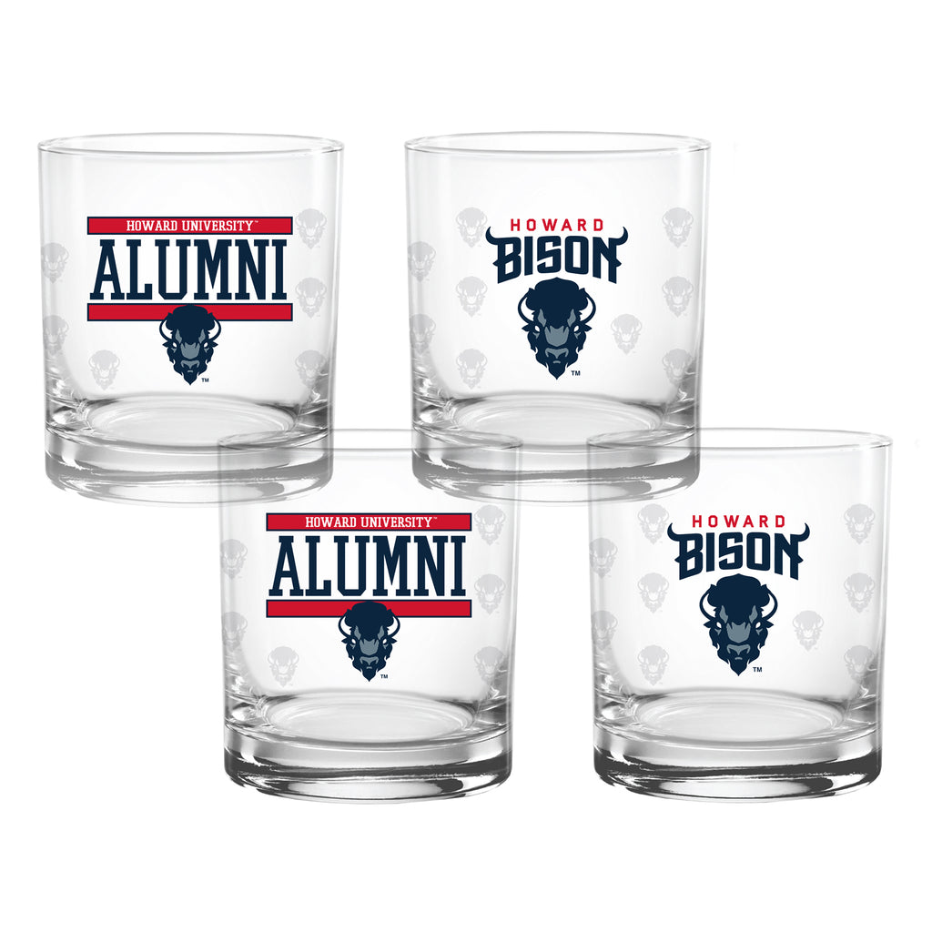 Set of 4 Howard Bisons 14oz XD Alumni Rocks Glasses